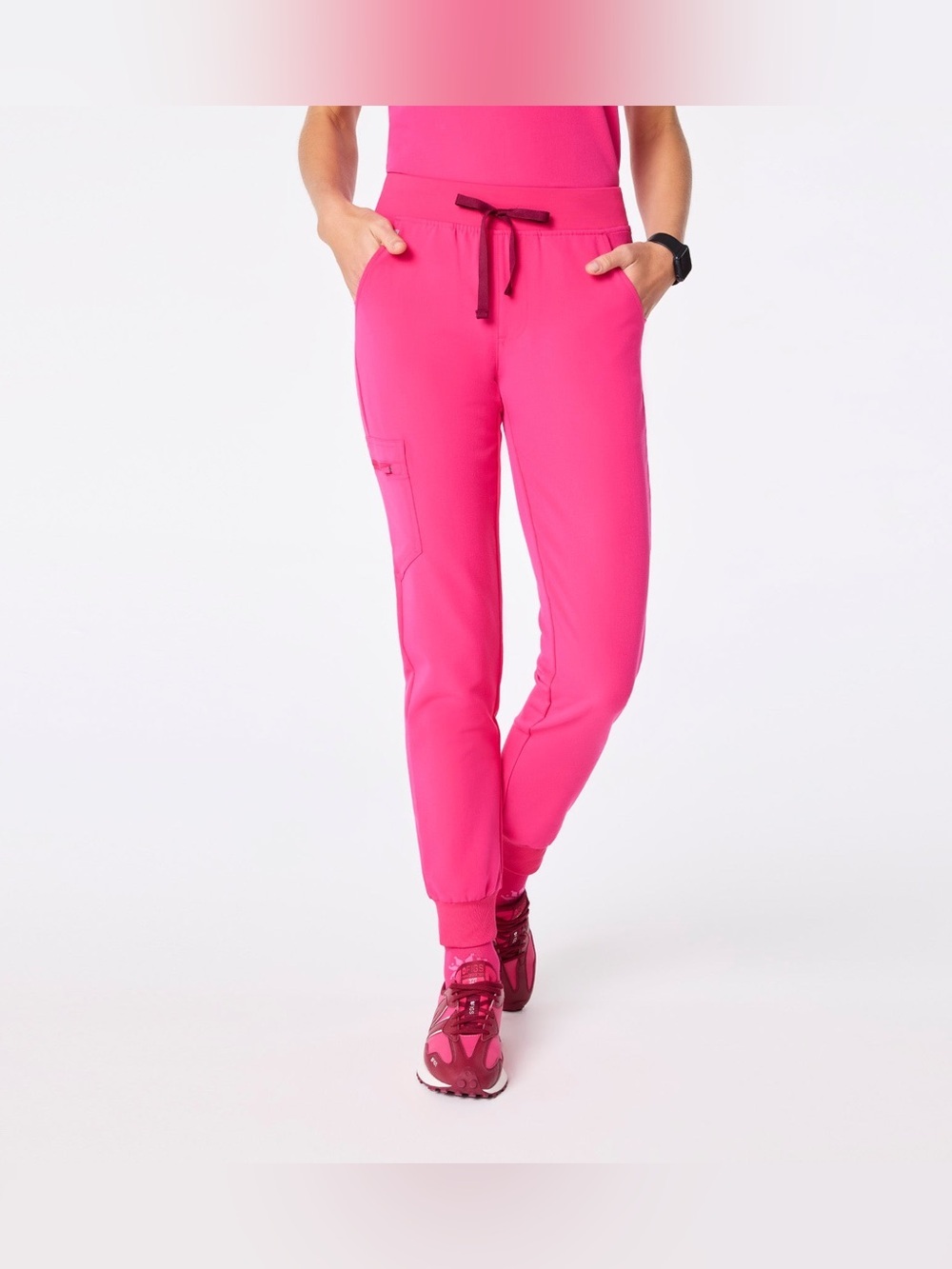 Like New FIGS Zamora Joggers in Shocking Pink